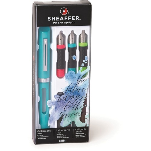 Sheaffer Calligraphy Mini Kit - Fine, Medium, Bold Pen Point - Red, Green, Blue, Black - 1 / Set