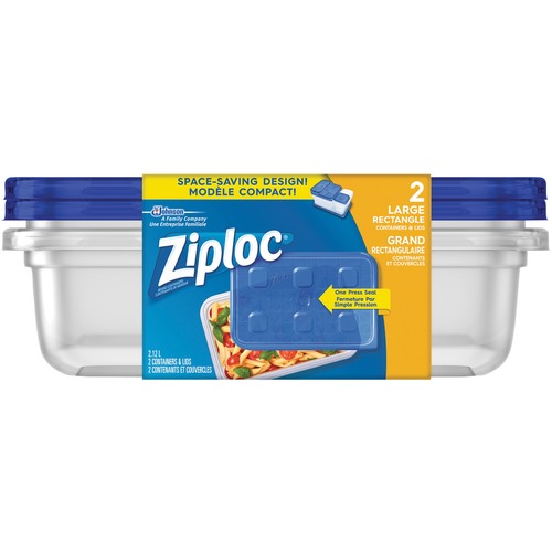 Ziploc® Containers Large Rectangle 2/pkg - 2.12 L Food Container - Dishwasher Safe - Microwave Safe - 2 Piece(s) / Pack
