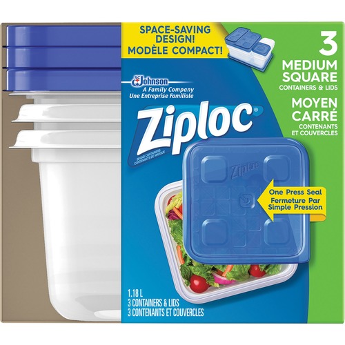Ziploc® Storage Ware - Food Container - Dishwasher Safe - Microwave Safe - 3 Piece(s) / Pack