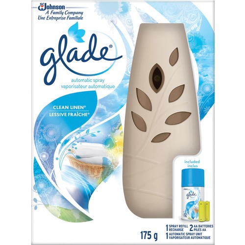Glade Clean Linen Automatic Room Air Freshener Starter Kit - Spray - 183.36 mL - Clean Linen - 60 Day - 1 Each