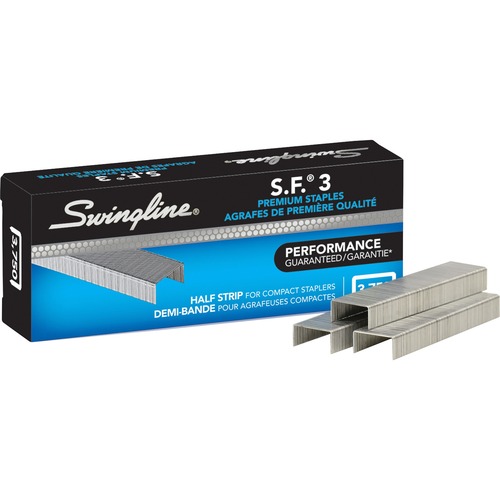 Swingline SF3 Premium Staples - 105 Per Strip - Standard - 1/4" Leg - Holds 25 Sheet(s) - for Paper - Chisel Point1 / Box