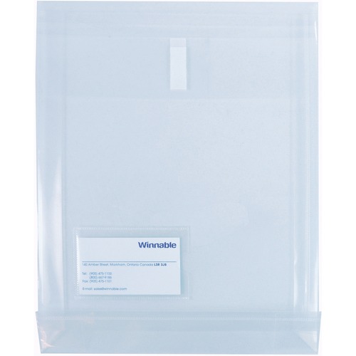 Winnable Poly Envelope | EN-25-CR - Business Card - 9 3/4" Width - Velcro - 1 Each - Clear - Poly Envelopes - WNNEN25CR