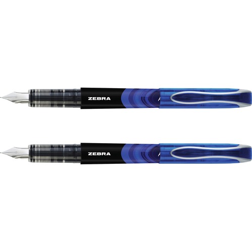 Zebra Pen Zensations Fountain Pens - Fine Pen Point - Stainless Steel Tip - 2 / Pack