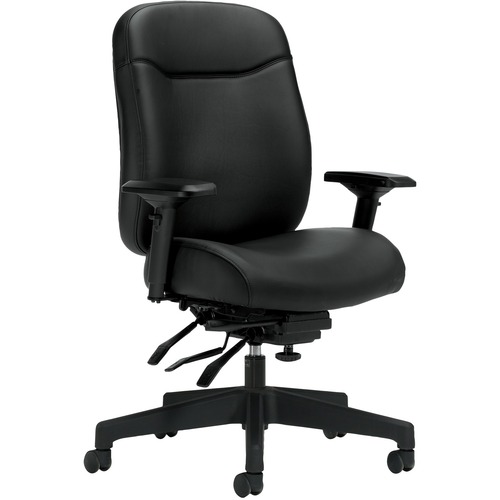 Offices To Go MVL13040 Chair - Black - Bonded Leather - 1 Each