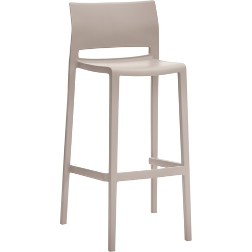 Offices To Go Bakhita Armless Bar Stool, Polymer Seat & Back - 18.8" x 19.3" x 40.5" - Material: Polymer - Finish: Sandbar - Stools & Drafting Chairs - GLB6754SAN