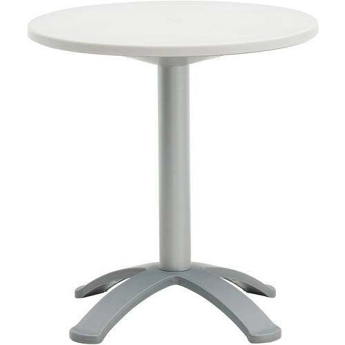 Global Round Table - 28.5" x 28.5" x 29.5" - Material: Polymer Top - Finish: Silver Base, Milk Top - Cafeteria & Breakroom Tables - GLB6780