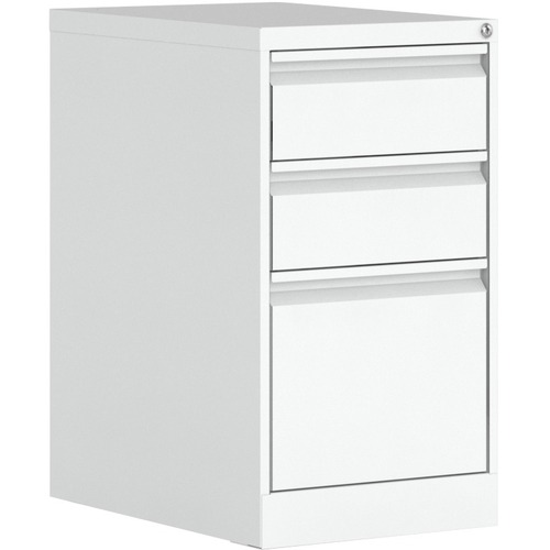 Global MVLW23BBF Pedestal - Box/Box/File - 3-Drawer - 23" x 15" x 27.6" - 3 x Drawer(s) for Box, File - Key Lock, Recessed Drawer, Ball-bearing Suspension, Leveling Glide, Pull-out Drawer, Pencil Tray