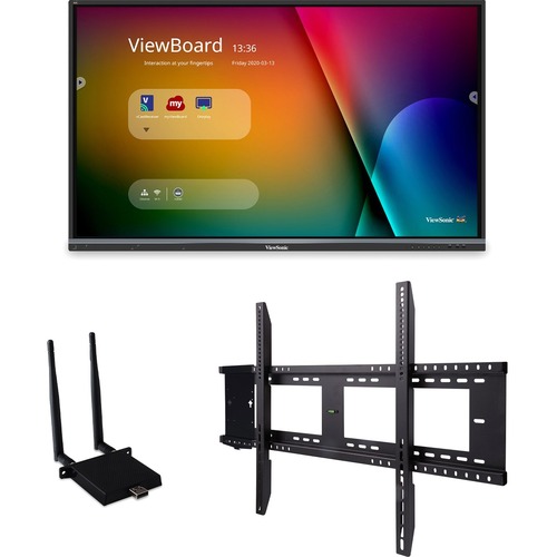 ViewSonic IFP7550-E1 - 75" ViewBoard 4K Ultra HD Interactive Flat Panel Bundle - 75" LCD - ARM Cortex A53 1.20 GHz - 2 GB - Infrared (IrDA) - Touchscreen - 16:9 Aspect Ratio - 3840 x 2160 - LED - 350 Nit - 1,200:1 Contrast Ratio - 2160p - USB - HDMI - VGA