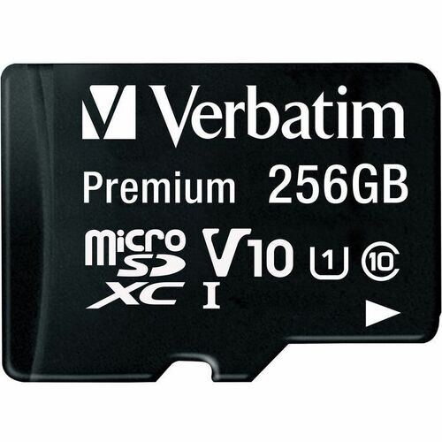 Verbatim Premium 256 GB Class 10/UHS-I (U1) microSDXC - 1 Each - 100 MB/s Read - Lifetime Warranty