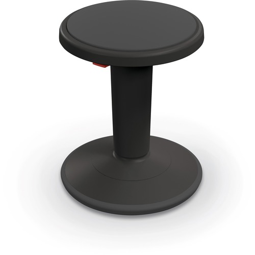 MooreCo Hierarchy Grow Stool - Gray Polypropylene, Thermoplastic Elastomer (TPE) Seat - Black Polypropylene Frame - Rounded Base - 1 Each