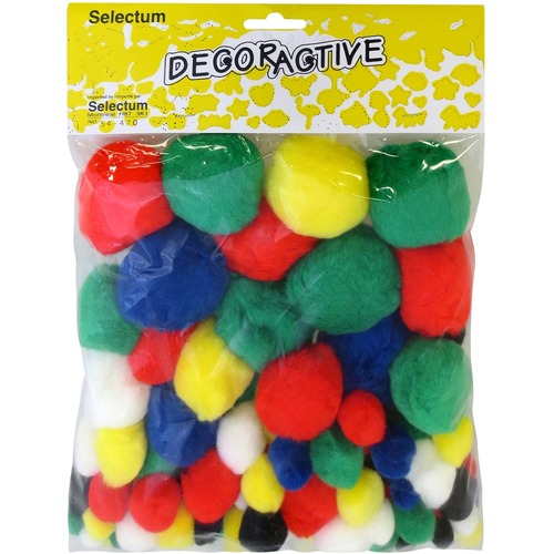 Selectum Pom Pom - Art Project, Decoration - 100 / Pack - Assorted