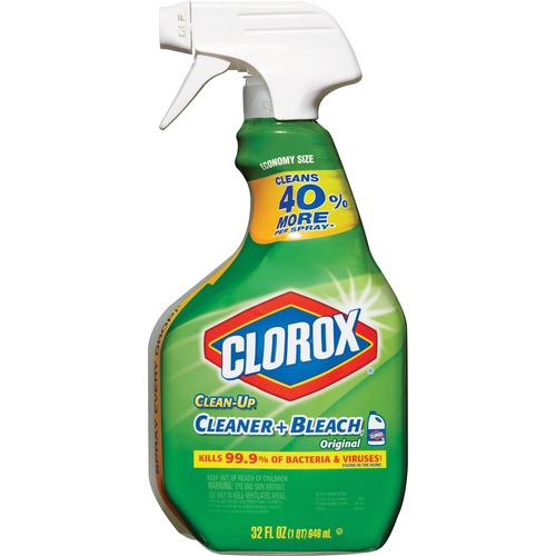 Clorox Clean-Up Original Cleaner Plus Bleach Spray - Spray - 32 fl oz (1 quart) - 12 / Carton - Clear