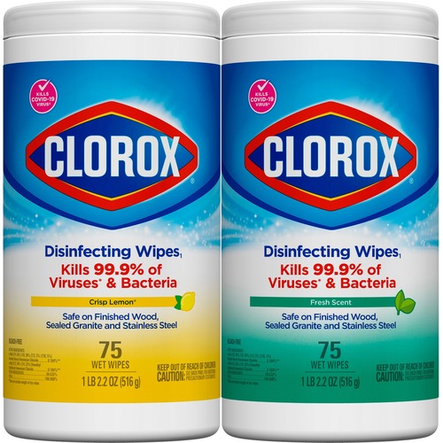 Clorox Disinfecting Wipes Value Pack, Bleach-Free Cleaning Wipes - Wipe - Fresh, Citrus Blend Scent - 75 / Tub - 240 / Bundle - White