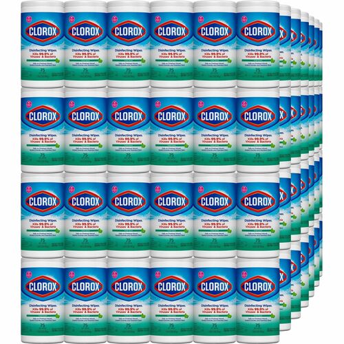Clorox Disinfecting Wipes, Bleach-Free Cleaning Wipes - For Multipurpose - Fresh Scent - 75 / Canister - 480 / Pallet - Bleach-free, Pre-moistened, Phosphorous-free, Easy Tear, Easy to Use, Antibacterial - White