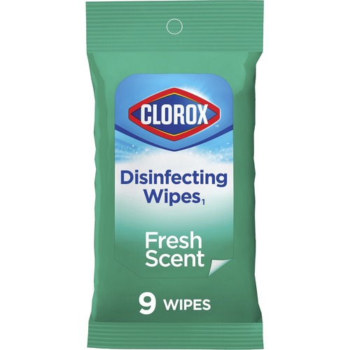Clorox On The Go Disinfecting Wipes - Wipe - Fresh Scent - 9 / Packet - 2688 / Bundle - White
