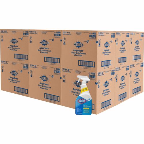 CloroxPro™ Anywhere Daily Disinfectant and Sanitizer - Spray - 32 fl oz (1 quart) - 216 / Bundle - Clear