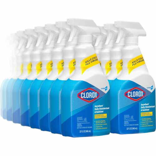 CloroxPro™ Anywhere Daily Disinfectant and Sanitizer - Spray - 32 fl oz (1 quart) - 432 / Pallet - Clear