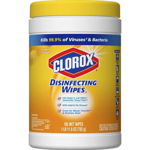 Clorox Disinfecting Wipes, Bleach-Free Cleaning Wipes - Wipe - Citrus Blend Scent - 105 / Canister - 280 / Pallet - White
