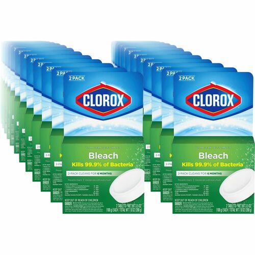 Clorox Ultra Clean Toilet Tablets Bleach - 3.50 oz (0.22 lb) - Deodorize, Easy to Use - White - 2 Pack - 420 / Bundle