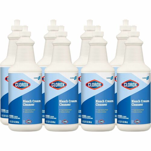 Clorox Commercial Solutions Bleach Cream Cleanser - 32 fl oz (1 quart) - 256 / Bundle - Clear