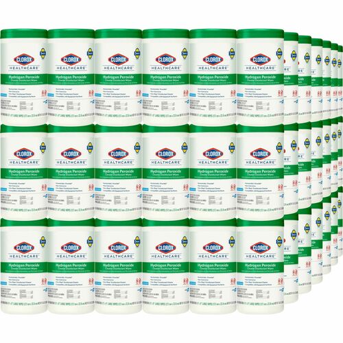 Clorox Healthcare Hydrogen Peroxide Cleaner Disinfectant Wipes - 95 / Canister - 450 / Pallet - Bleach-free, Antibacterial - White