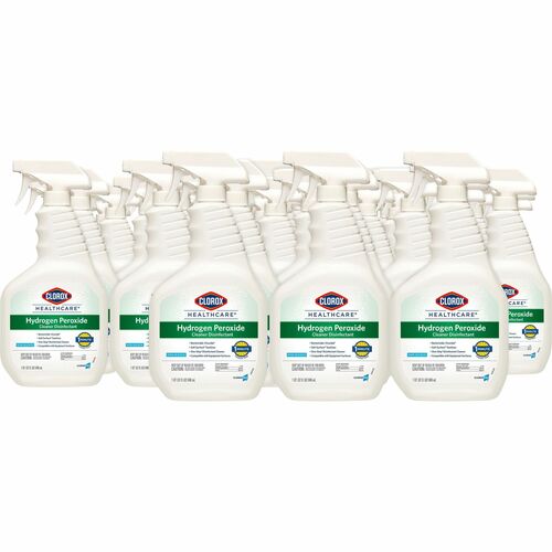 Clorox Healthcare Hydrogen Peroxide Cleaner Disinfectant Spray - Liquid - 32 fl oz (1 quart) - 432 / Pallet - Clear