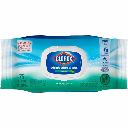 Clorox Bleach-free Disinfecting Cleaning Wipes - Fresh Scent - 75 / Flex Pack - 300 / Bundle - Bleach-free, Antibacterial - White