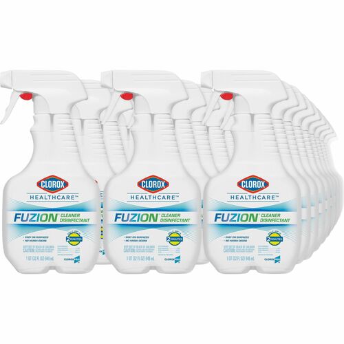 Clorox Healthcare Fuzion Cleaner Disinfectant - Ready-To-Use Spray - 32 fl oz (1 quart) - 216 / Bundle - Translucent