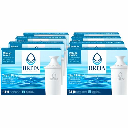 Brita Replacement Water Filter for Pitchers - Dispenser - Pitcher - 40 gal Filter Life (Water Capacity)2 Month Filter Life (Duration) - 24 / Carton - Blue, White