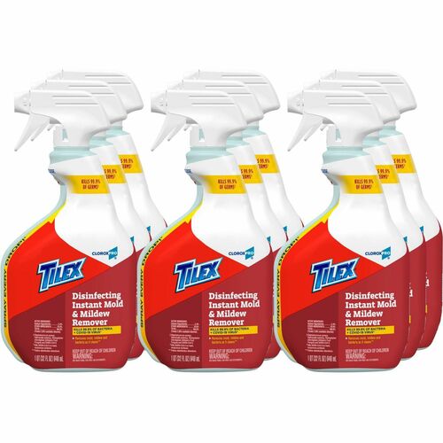 CloroxPro™ Tilex Disinfecting Instant Mold and Mildew Remover Spray - 32 fl oz (1 quart) - Disinfectant, Antibacterial - White - 216 / Bundle