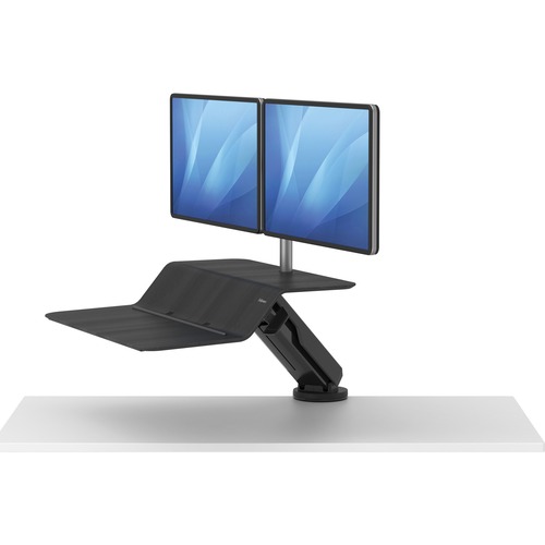 Fellowes Lotus™ RT Sit-Stand Workstation Black Dual - 2 Display(s) Supported - 1 Each - LCD Monitor/Plasma Mounts - FEL8081601