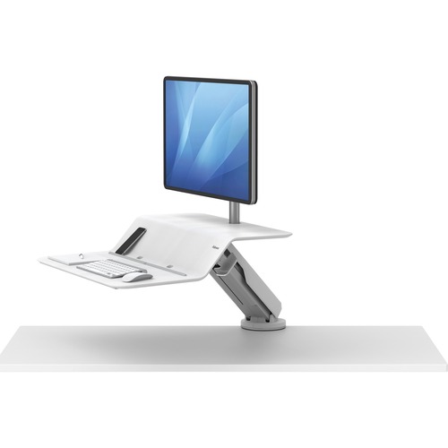 Fellowes Lotus™ RT Sit-Stand Workstation White Single - 1 Display(s) Supported - 1 Each