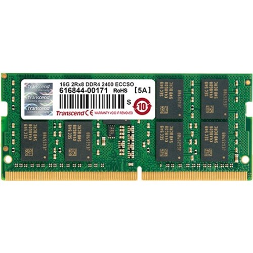 Transcend 4GB DDR4 SDRAM Memory Module - 4 GB - DDR4-2400/PC4-19200 DDR4 SDRAM - 2400 MHz - CL17 - 1.20 V - ECC - Unbuffered - 260-pin - SoDIMM
