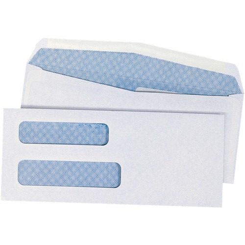 Supremex SPX00674-Double Window Envelopes #8, 3-5/8" x 8-5/8" - Double Window - #8 - 8 5/8" Width x 3 5/8" Length - 24 lb - 500 / Box - Gray