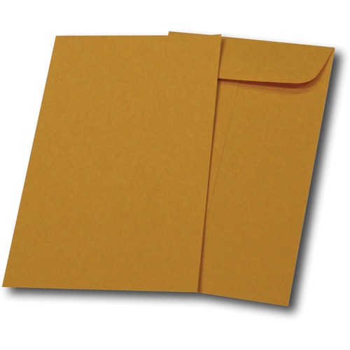 Coin Envelopes - #6 - 3.5"W x 6.5"L - 24 lb - Gummed - Kraft - 500 / Box - Golden