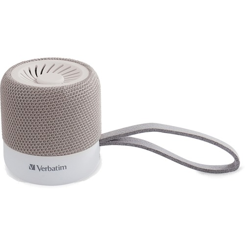 Verbatim Portable Bluetooth Speaker System - White - 100 Hz to 20 kHz - TrueWireless Stereo - Battery Rechargeable - 1 Pack - Multimedia Speakers - VER70232