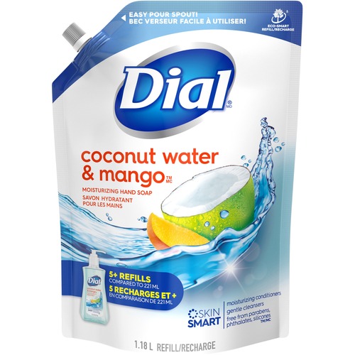 Dial Complete Soap Refill - Coconut Water Scent - 1.18 L - Kill Germs - Hand - 1 Each