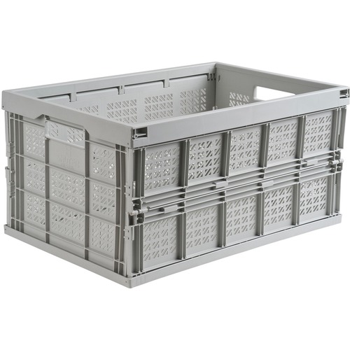 KLETON Collapsible Container, Grey - External Dimensions: 21" Length x 14" Width x 10.5" Height - 160 lb - Heavy Duty - Polypropylene - Gray - 1 Each - Storage Boxes & Containers - KLTCF326