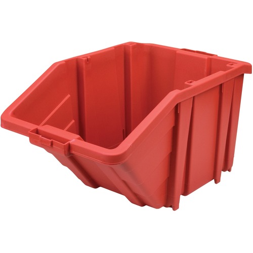 KLETON Jumbo Plastic Container, Red - External Dimensions: 15.5" Width x 25" Depth x 13" Height - 200 lb - Stackable - Plastic - Red - 1 Each
