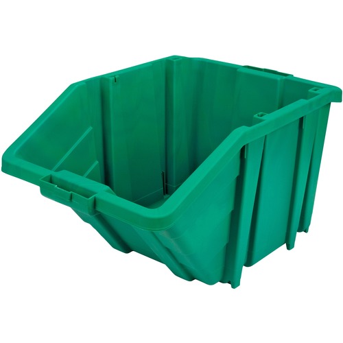 KLETON Jumbo Plastic Container, Green - External Dimensions: 15.5" Width x 25" Depth x 13" Height - 200 lb - Stackable - Green - 1 Each - Storage Boxes & Containers - KLTCF329