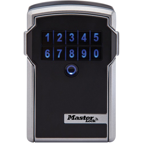 Master Bluetooth Wall-Mount Personal-Use Lock Box - Electronic Lock - for Key - Overall Size 5" x 3.3" x 2.3" - Silver, Black