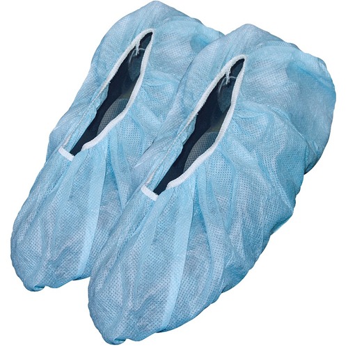 Ronco Shoe Covers Disposable Blue XL 100/PK - Recommended for: Hospital, Carpentry, Food Service, Food Processing, Kitchen, Laboratory, Clinic, Dental, Bakery - Anti-static, Dust Resistant, Slip Resistant, Stretchable, Disposable - Extra Large Size - Dust