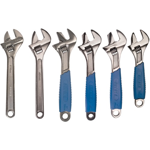 Aurora Tools 6-Piece Adjustable Wrench Set - Chrome Vanadium Steel - Non-stick, Rust Resistant, Adjustable, Machined Jaws, Wobble-free - 1 Each