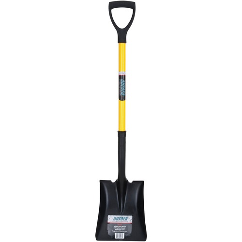 Aurora Tools Square Point Shovel - 42" (1066.80 mm) Length - Tempered Steel - Durable Handle, Rubber Grip, D-grip Handle - 1 Each