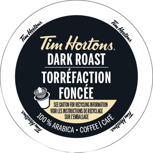 Tim Hortons K-Cup Coffee - Compatible with K-Cup Brewer, Keurig Brewer - Dark - 24 / Box