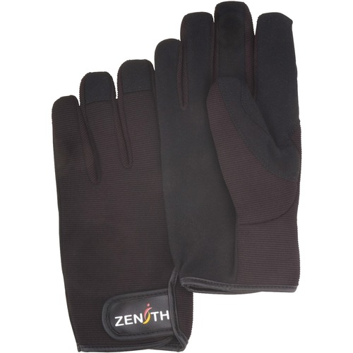 Zenith ZM100 Mechanic Gloves - XXL Size - Synthetic Leather Palm - Hook & Loop Cuff, Ergonomic, Adjustable, Comfortable - For Automotive, Small/Sharp Object Handling, Maintenance, Manufacturing, Industrial, Mechanical Work - 12 Case