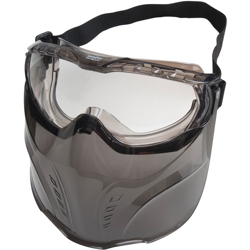 Zenith Goggles w/Safety Shield - Recommended for: Industrial - Indirect Ventilation, Shield, Anti-fog, Elastic Headband, Anti-scratch, Detachable Face Shield - Eye, Dust Protection - Polycarbonate Shield, Elastic Band - Clear - 1 Each