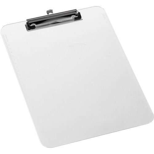 Business Source Flat Clip Clipboard - 9" x 12" - Plastic - Clear - 1 Each