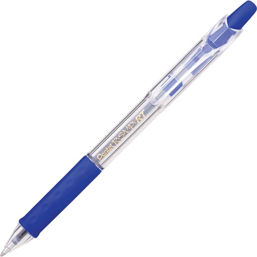 Pentel R.S.V.P. Super RT Ballpoint Pen - Medium Pen Point - Retractable - Blue Ink - Blue Barrel - 12 / Dozen