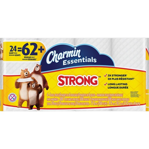 Charmin Essentials Bathroom Tissue - 1 Ply - 450 Sheets/Roll - White - 24 / Pack
